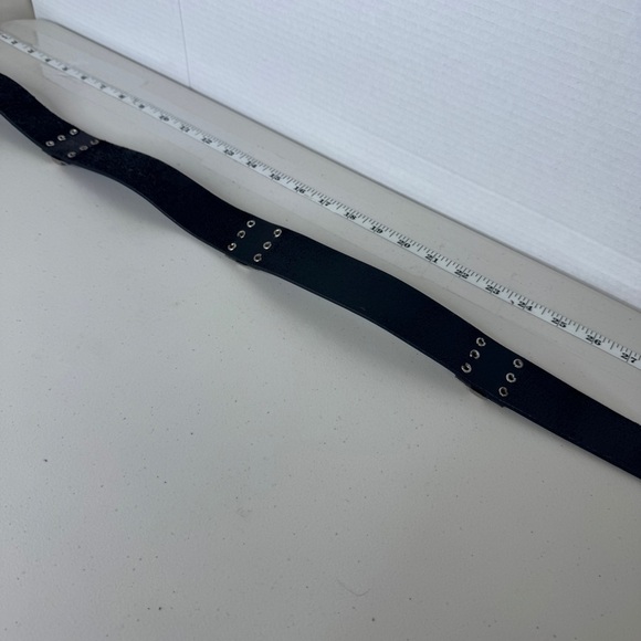 Vintage Black Y2K Grunge Studded Real Leather Belt Punk Rock Goth Size 30 main image 8
